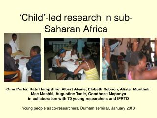 ‘Child’-led research in sub-Saharan Africa