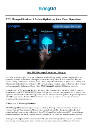 Best AWS Managed Services - Goognu