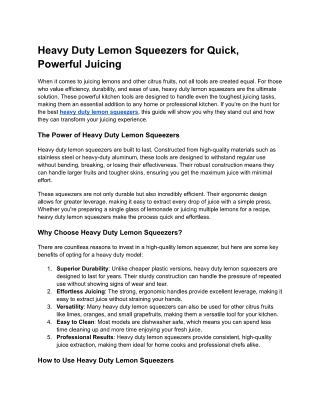 Heavy Duty Lemon Squeezers for Quick, Powerful Juicing