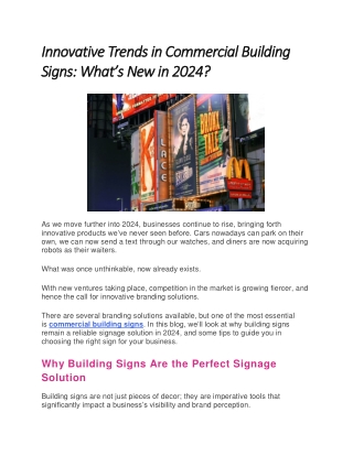 Innovative Trends in Commercial Building Signs What’s New in 2024