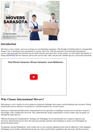 International Movers: Seamlessly Transitioning to a New Country with Professiona