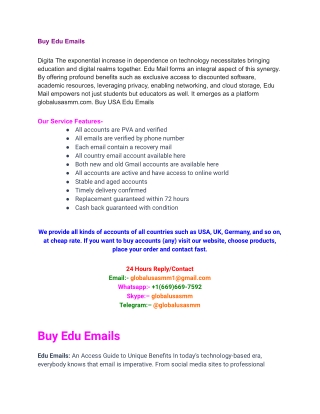 Buy Edu Emails - 100% Best Top Quality Edu Mail Account