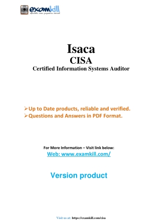 CISA Q&A with Simple PDF – Practice Questions & Answers