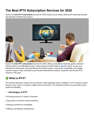 The Best IPTV Subscription Services for 2025