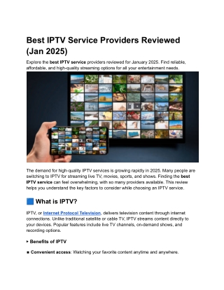 Best IPTV Service Providers Reviewed (Jan 2025)