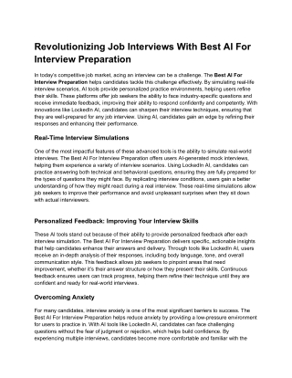 Revolutionizing Job Interviews With Best AI For Interview Preparation - Google Docs