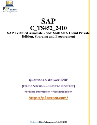 SAP Certified Associate C_TS452_2410: Q&A with Simple PDF