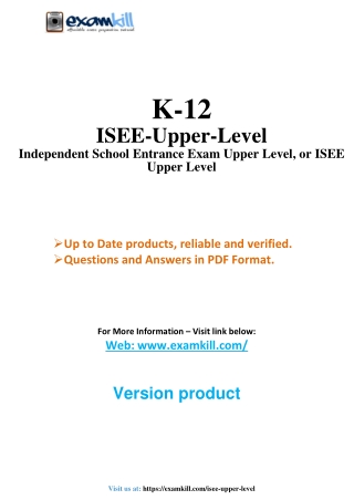 ISEE Upper Level Q&A with Simple PDF – Practice Questions