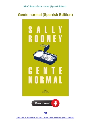 READ Books Gente normal (Spanish Edition)