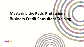 Professional Business Credit Consultant Training