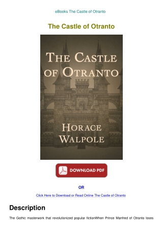 eBooks The Castle of Otranto