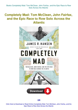 Books Completely Mad Tom McClean  John Fairfax  and the Epic Race to Row Solo Across the Atlantic