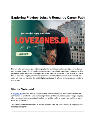 Exploring Playboy Jobs: A Romantic Career Path