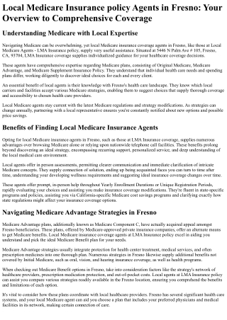 Local Medicare Agents