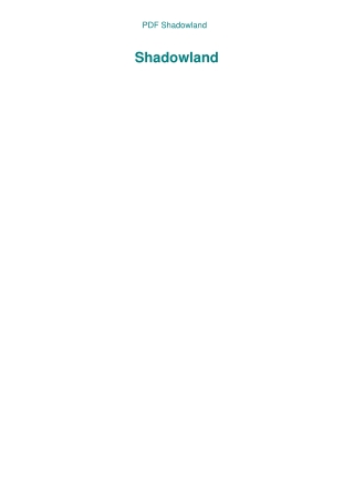PDF Shadowland