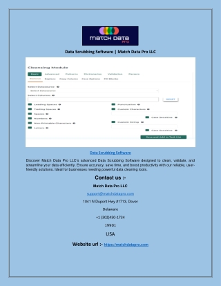 Data Scrubbing Software | Match Data Pro LLC