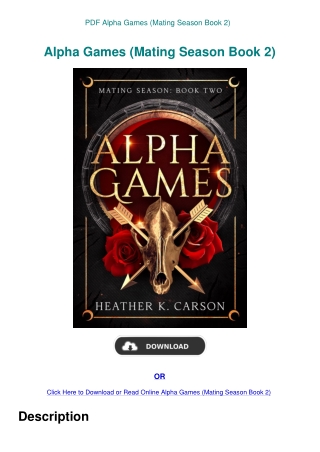 PDF Alpha Games (Mating Season Book 2)