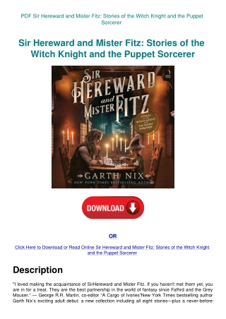PDF Sir Hereward and Mister Fitz Stories of the Witch Knight and the Puppet Sorcerer