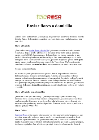 Enviar flores a domicilio