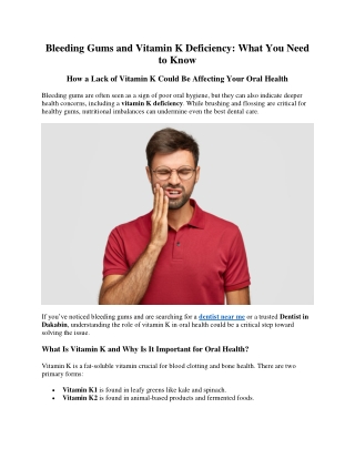 Bleeding Gums and Vitamin K Deficiency