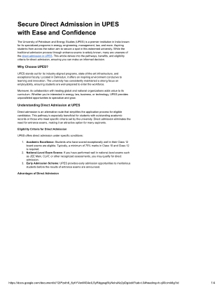 Direct Admission in UPES - Google Docs