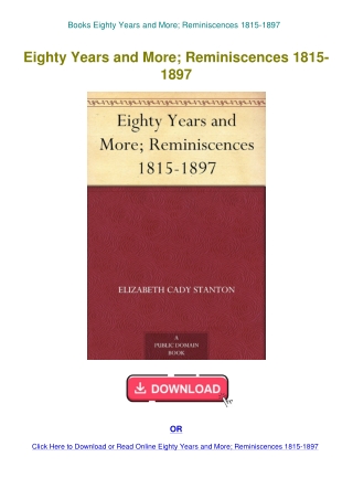 Books Eighty Years and More; Reminiscences 1815-1897