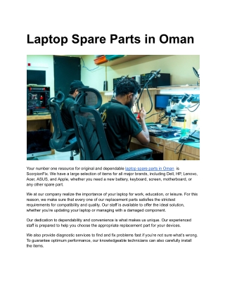 Laptop Spare Parts in Oman