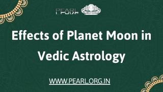 Effects of Planet Moon in Vedic Astrology