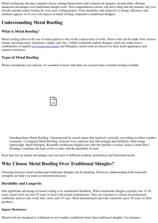 “Why Choose Metal roofing Over Traditional Shingles?”