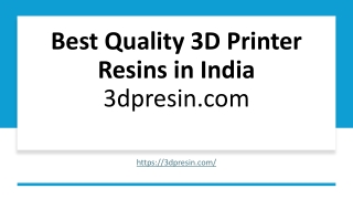 Best Quality 3D Printer Resins in India 3dpresin.com
