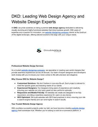 DKD_ Leading Web Design Agency and Website Design Experts