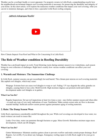 Just How Climate Influences Your Roofing System and What to Do Concerning It in
