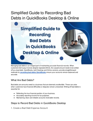 Simplified Guide to Recording Bad Debts in QuickBooks Desktop & Online