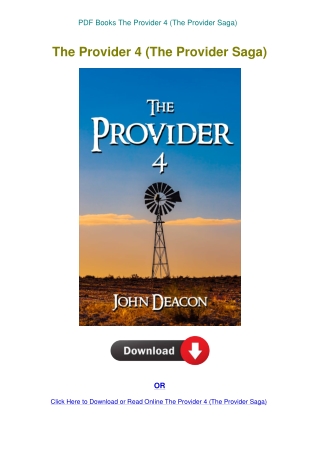 PDF Books The Provider 4 (The Provider Saga)