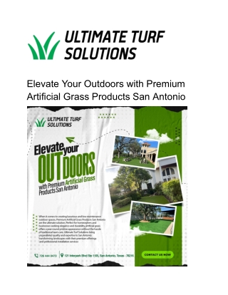 Elevate Your Outdoors with Premium Artificial Grass Products San Antonio