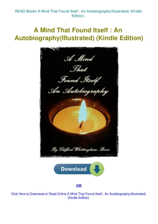 READ Books A Mind That Found Itself  An Autobiography(Illustrated) (Kindle Edition)
