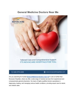 General Medicine Doctors Near Me