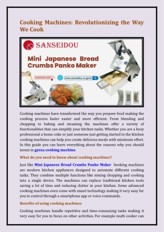 Mini Japanese Bread Crumbs Panko Maker