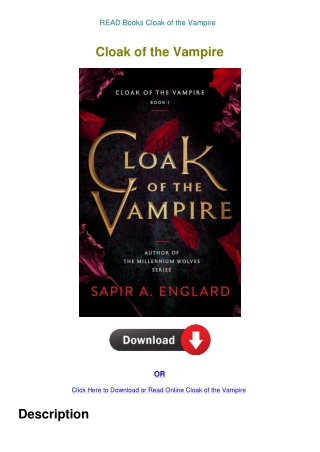 READ Books Cloak of the Vampire