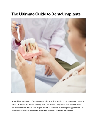 The Ultimate Guide to Dental Implants