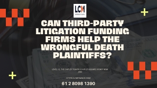 Can Third-Party Litigation Funding Firms Help the Wrongful Death Plaintiffs?