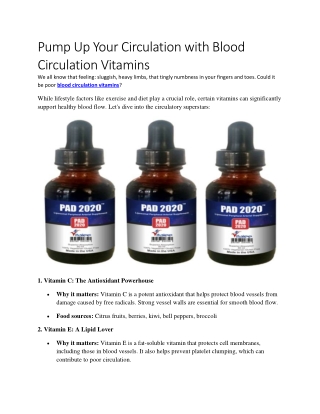 Pump Up Your Circulation with Blood Circulation Vitamins