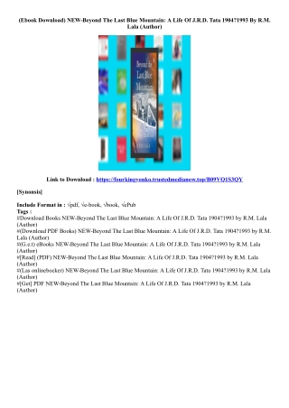 (View Book) NEW-Beyond The Last Blue Mountain: A Life Of J.R.D. Tata 1904?1993 B