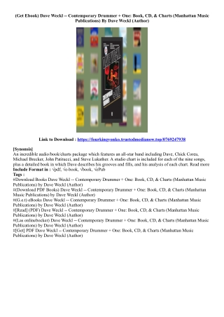 [Free Download] Dave Weckl -- Contemporary Drummer   One: Book, CD, & Charts (Ma