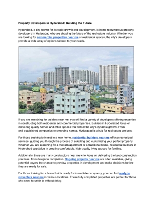 Property Developers in Hyderabad_ Building the Future