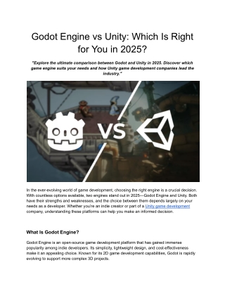 Godot Engine vs Unity_ Which Is Right for You in 2025