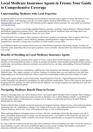 Local Medicare Agents