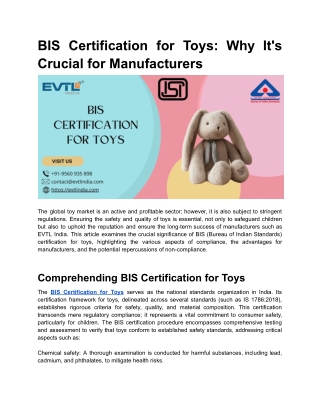 BIS Certification for Toys_ Why It's Crucial for Manufacturers