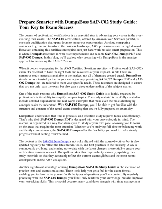 Pass SAP-C02 with Ease Using DumpsBoss SAP-C02 Study Guide