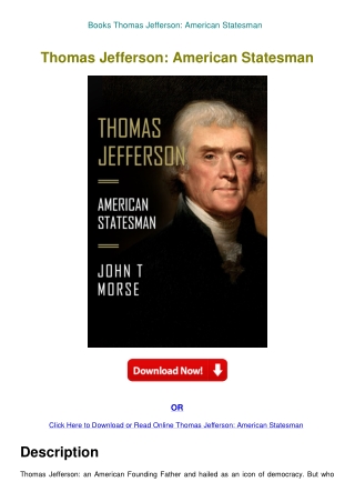 Books Thomas Jefferson American Statesman